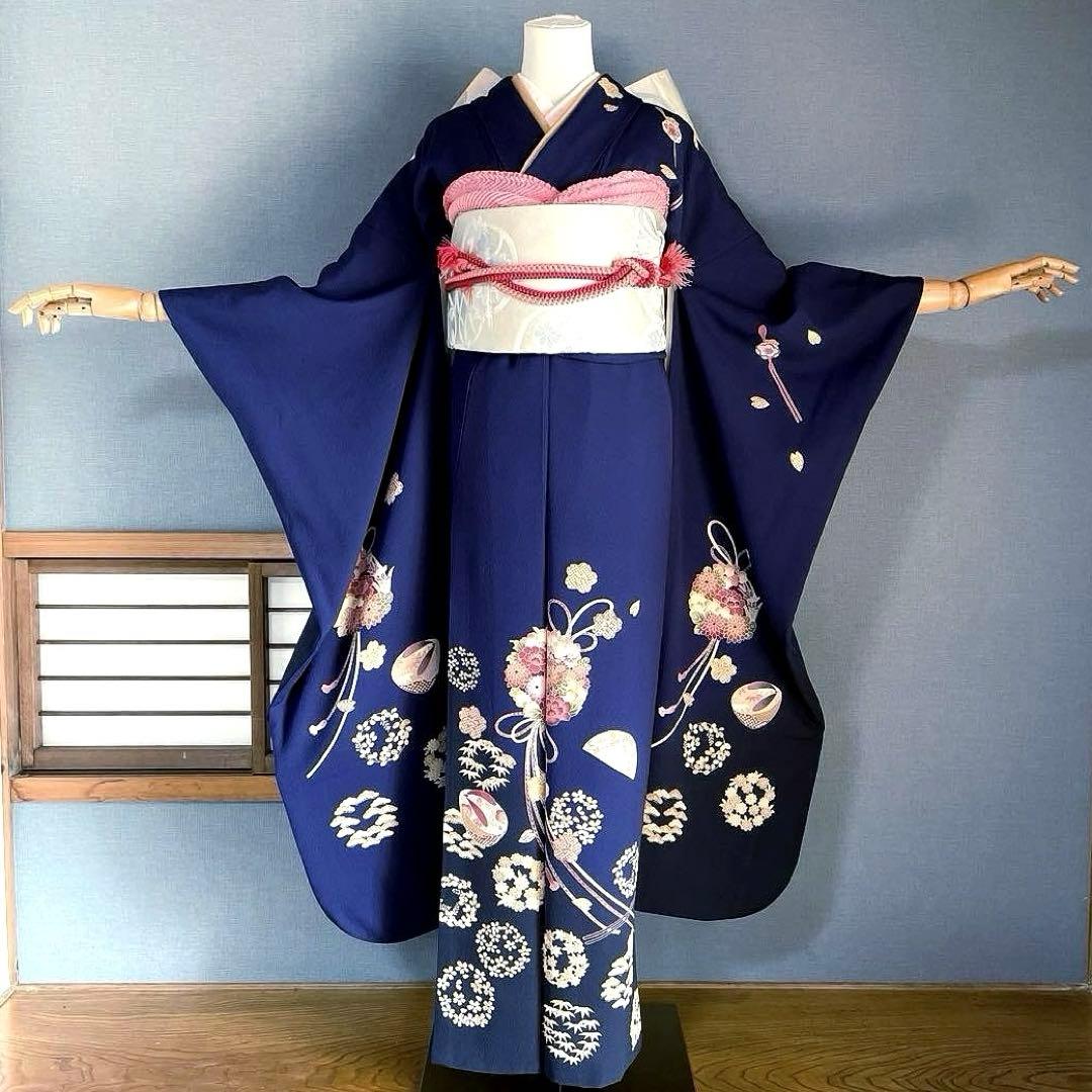 まるページ　手描き友禅　成人式振袖　振袖　裄丈69