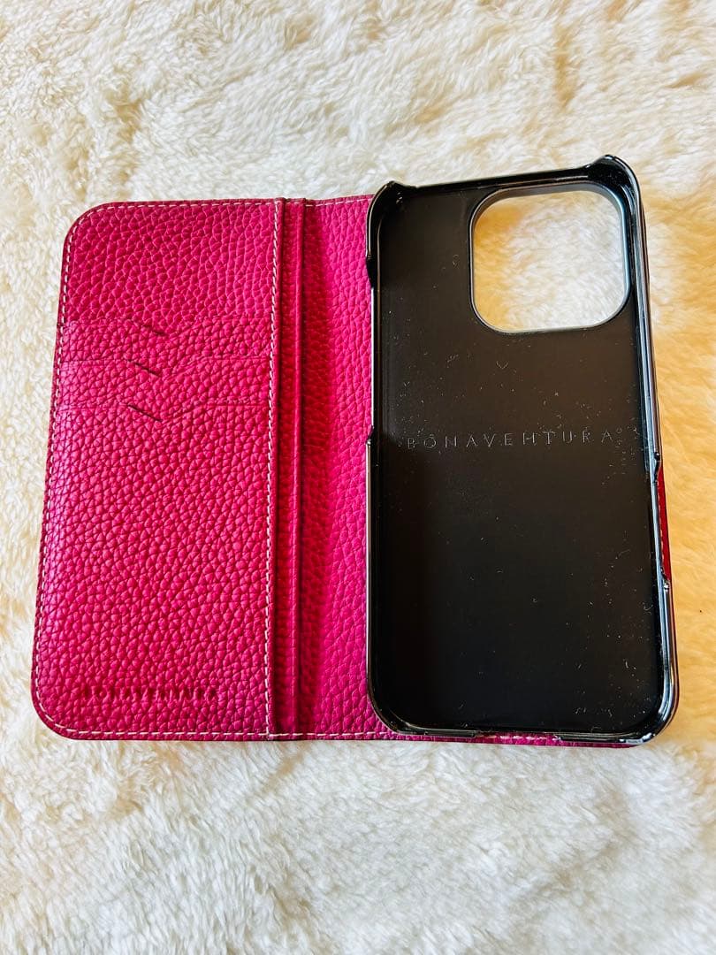 BONAVENTURA ピンク 手帳型ケース iPhone16pro