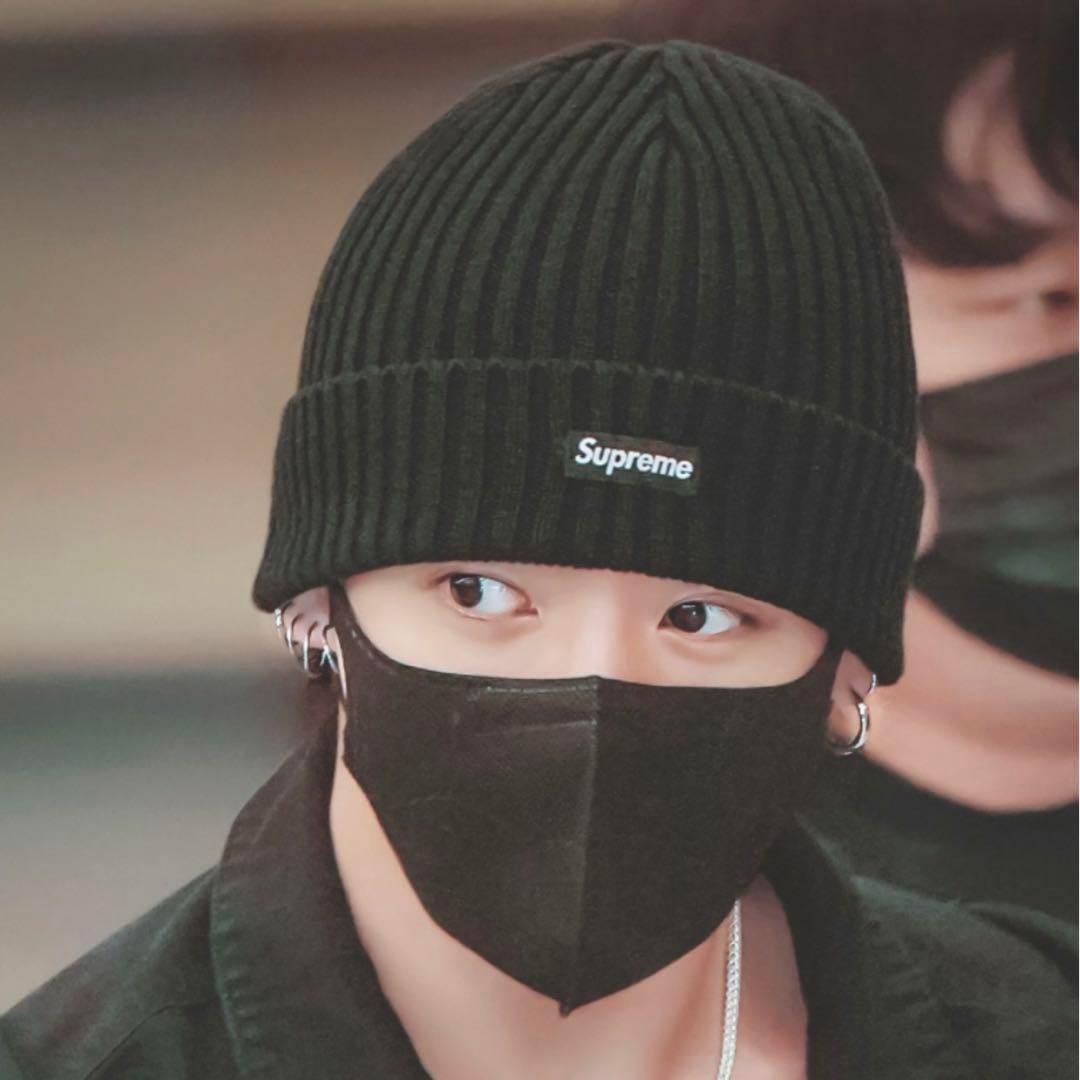 ジョングク着用supreme small boxlogo beanie 黒