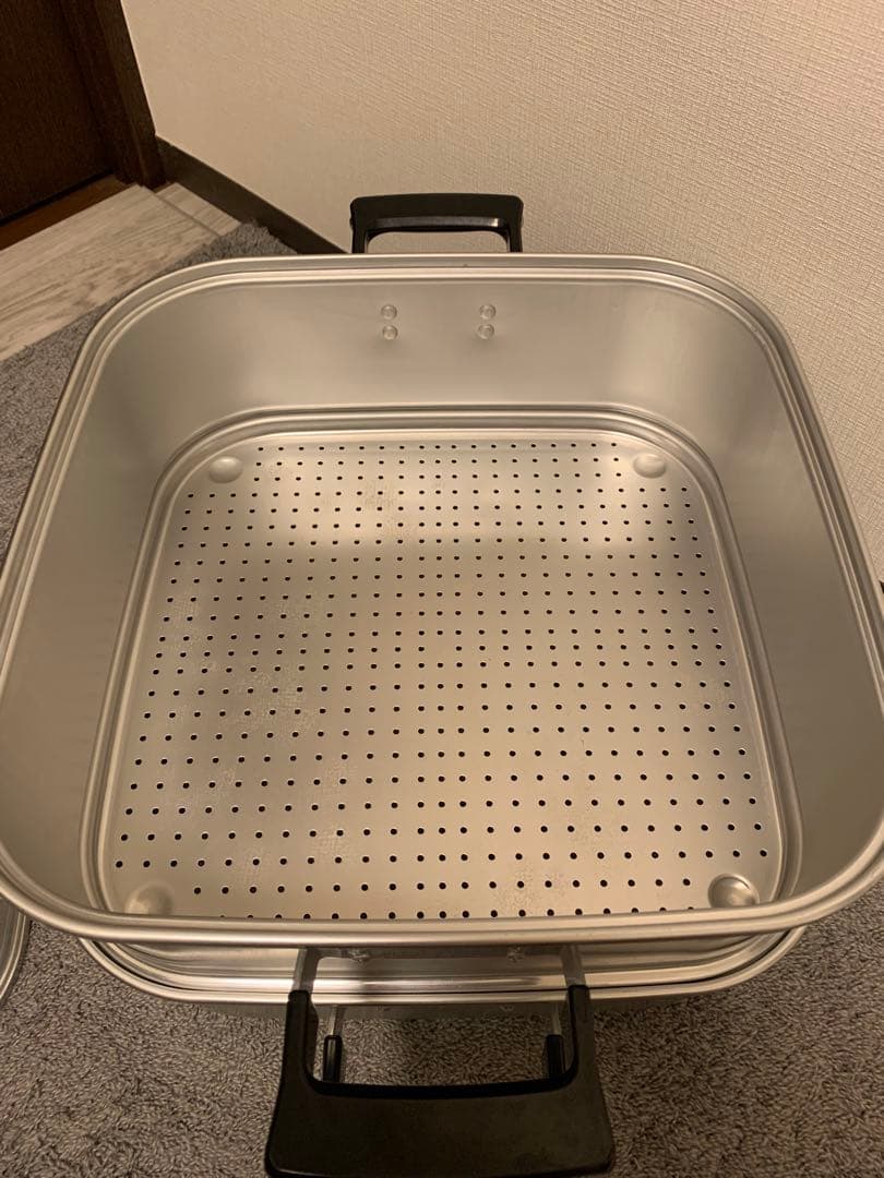 AKAO(アカオ) 角型蒸器33cm 二重（3段）アルミ製 蒸し器