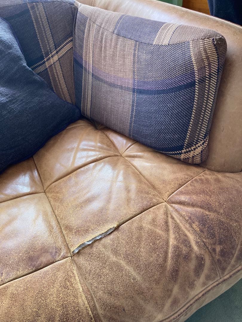 クラッシュゲート★ヴィンテージ風1人掛けソファ★破れアリ