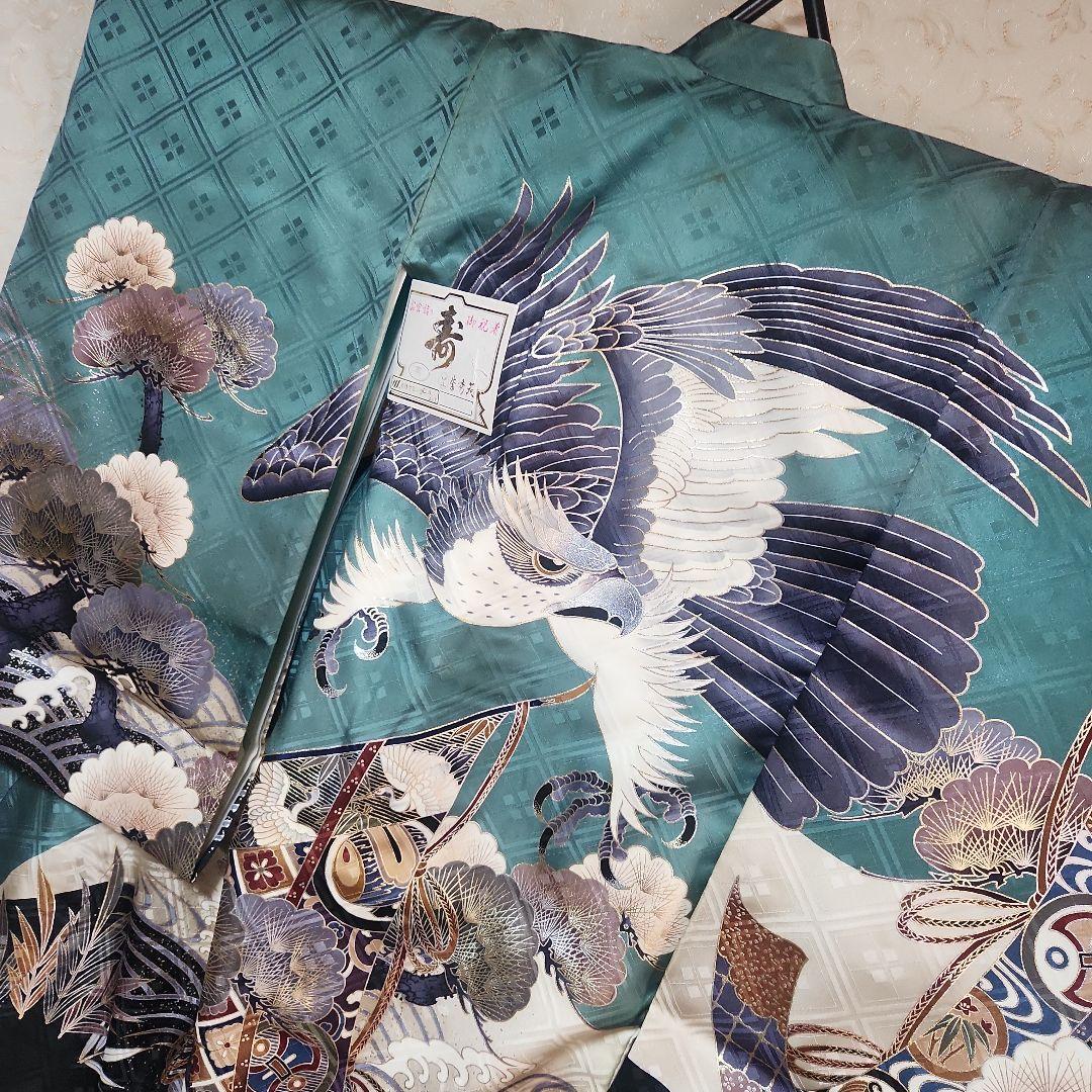 #3-028 正絹 男児 お宮参り きもの 保管品 ヤケあり