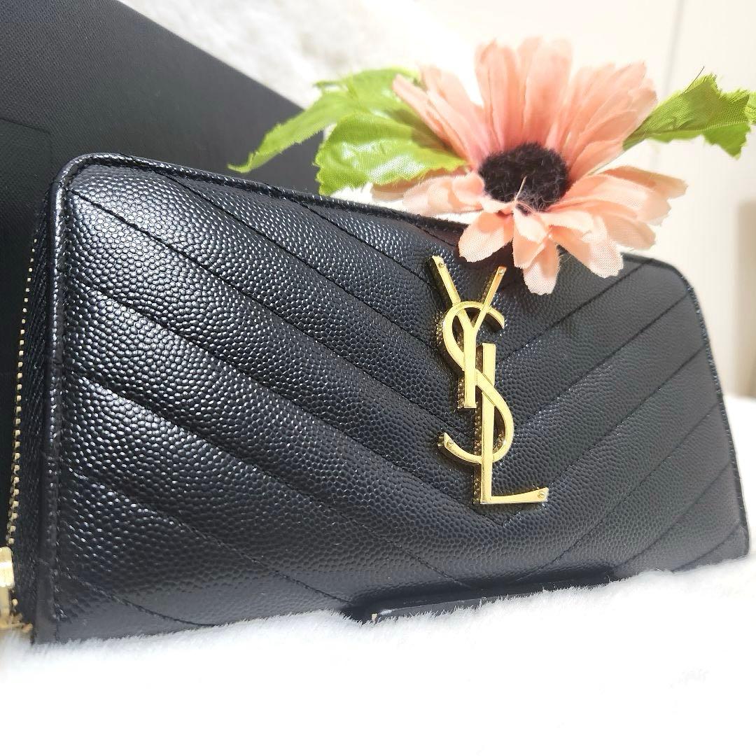 ✨極美品　付属品完備✨サンローラン　長財布　ラウンド　カサンドラ　キャビアスキン