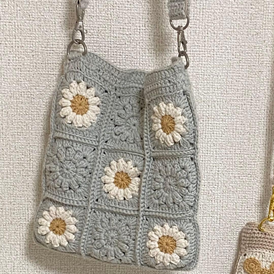 モチーフ編みショルダーバッグ