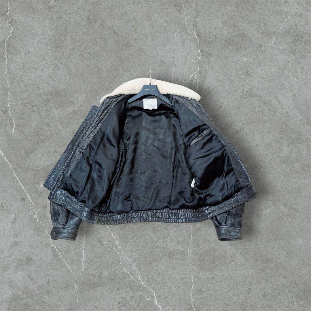 【本革】G-1 A-2 フライトジャケット 2way ボア XL　星条旗　濃茶