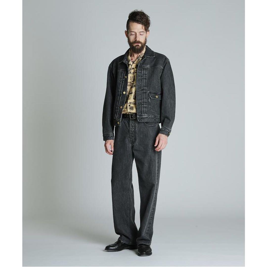 schott ブラックデニムジャケット