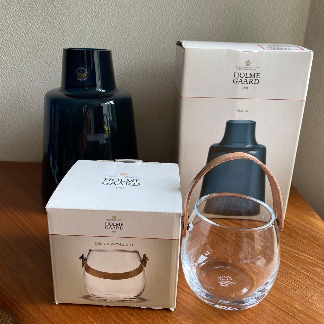 ホルムガード　フローラベース/Sショートブルー ガラスポットレザーハンドル付き