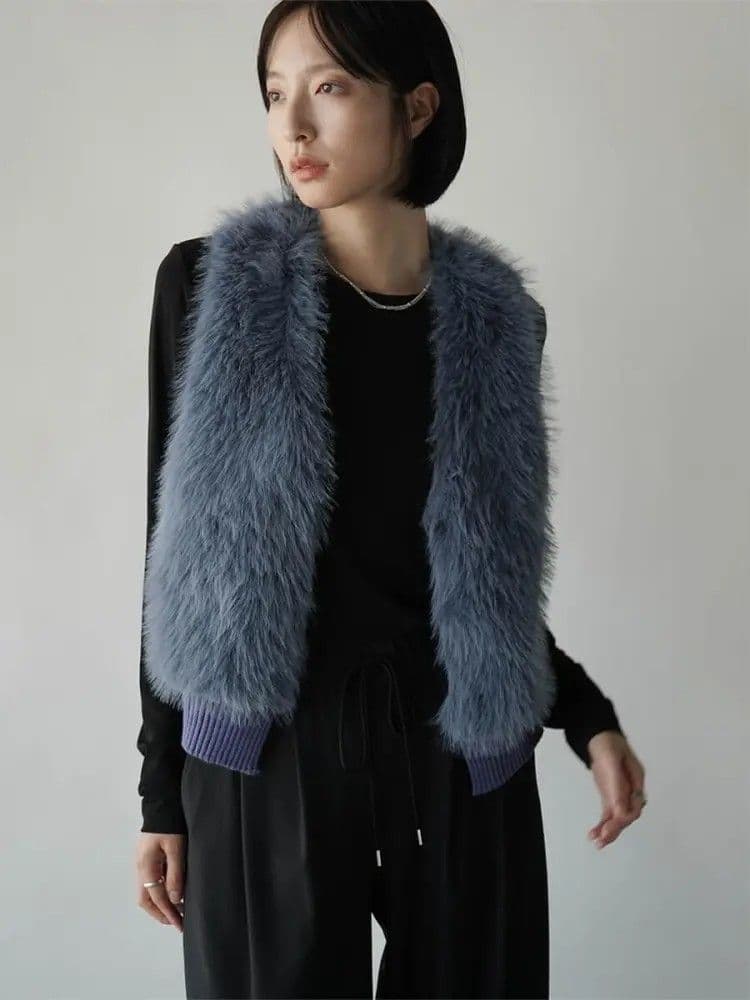 ヤマダヤRADIATEファードッキングニットベスト ブルー