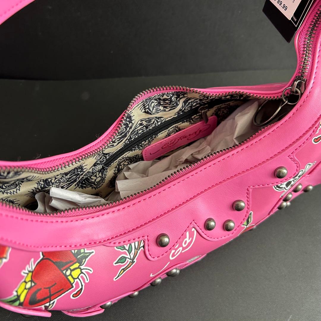 【新品】Ed Hardy エドハーディー　スカル ハンドバッグ y2k ピンク