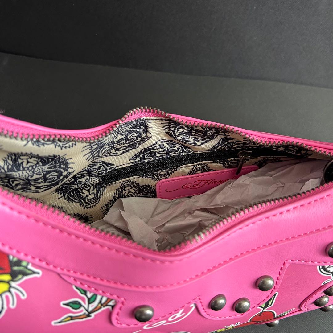 【新品】Ed Hardy エドハーディー　スカル ハンドバッグ y2k ピンク