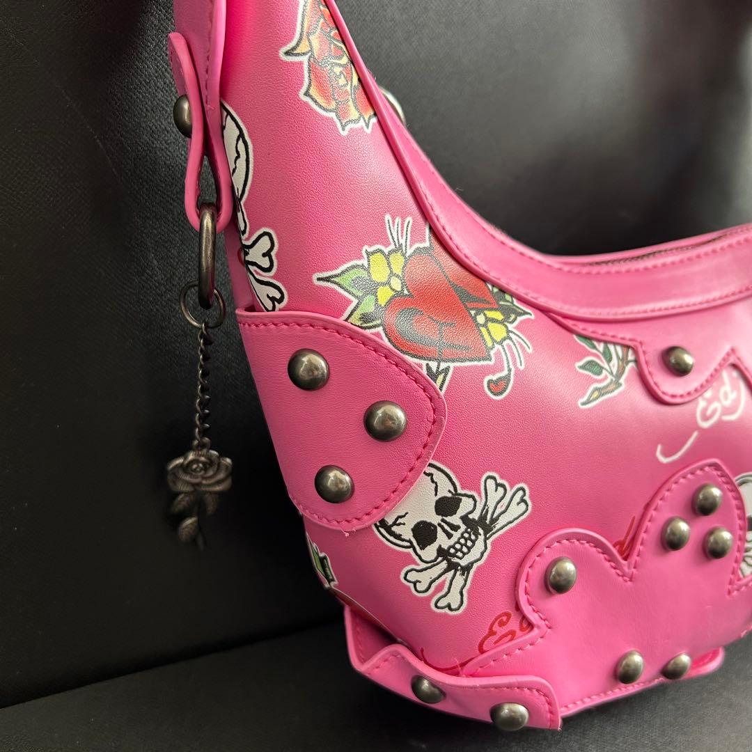 【新品】Ed Hardy エドハーディー　スカル ハンドバッグ y2k ピンク