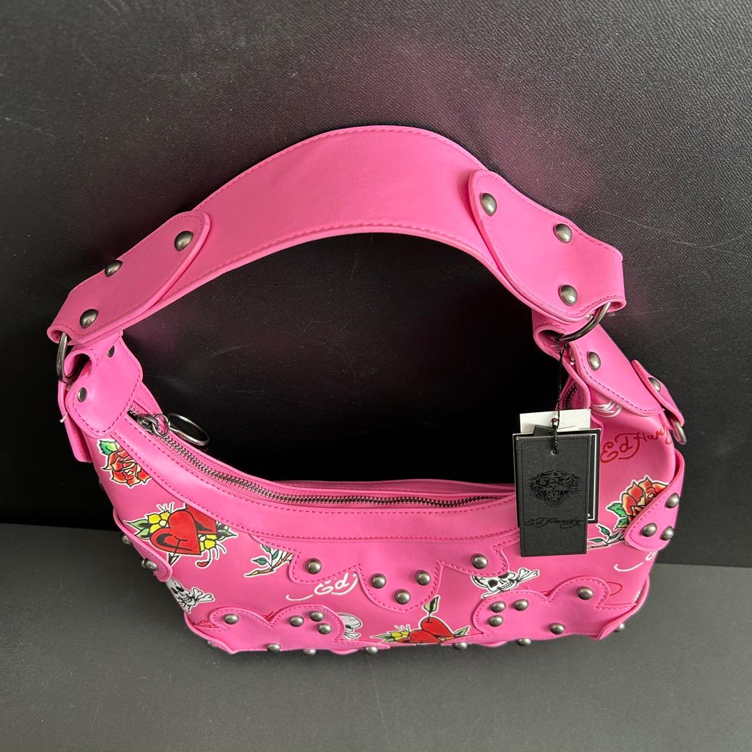 【新品】Ed Hardy エドハーディー　スカル ハンドバッグ y2k ピンク