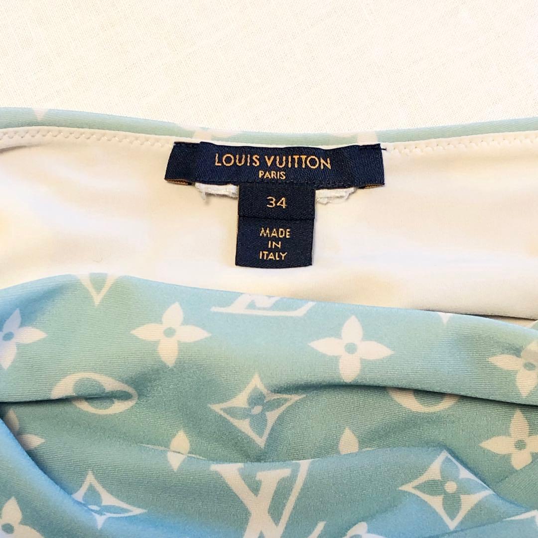 ルイヴィトン ブルーラグーンモノグラム ストラップレスビキニ 水色 34サイズ