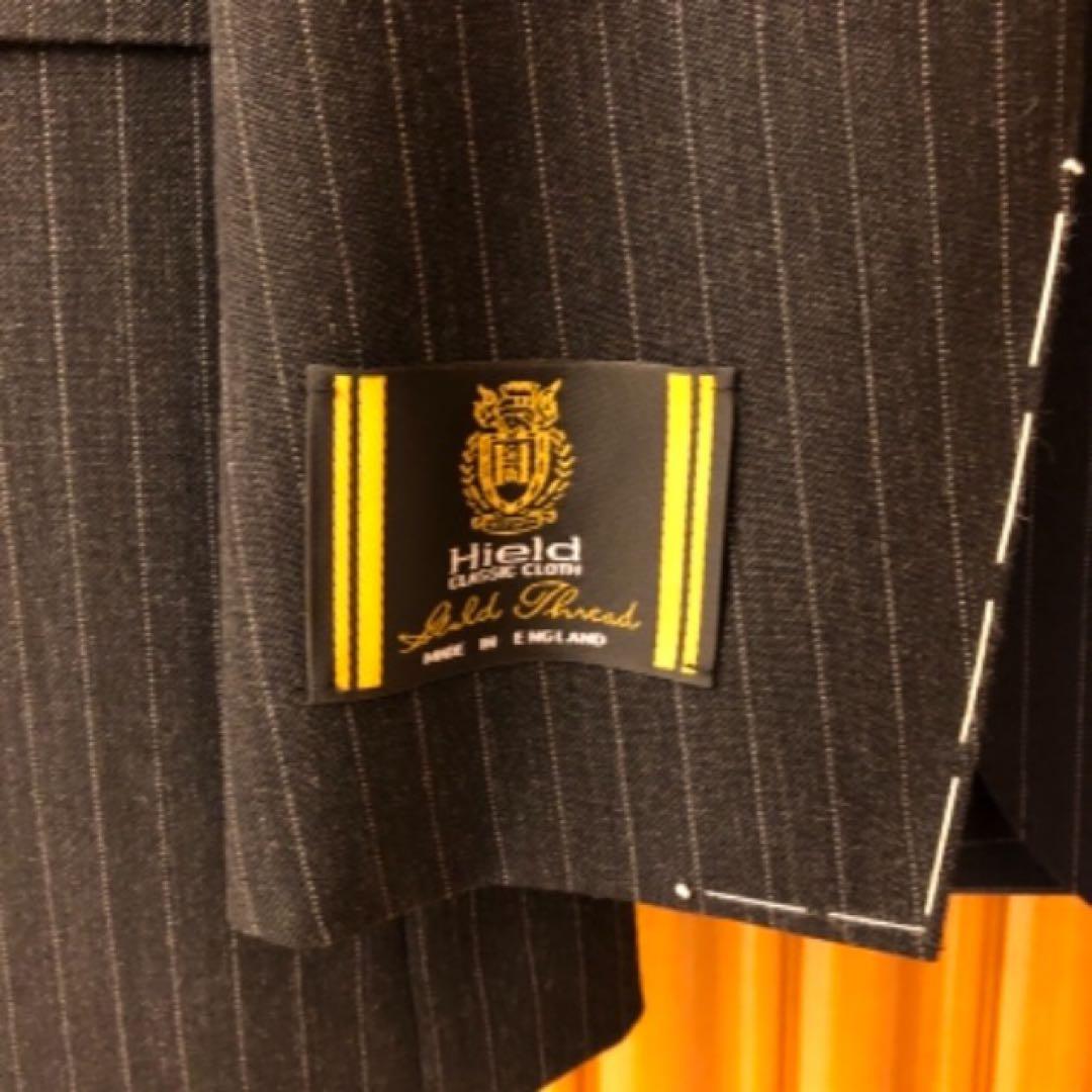 BEAMS F HIELD ピンストライプ3ボタンスーツ　46 ネイビー