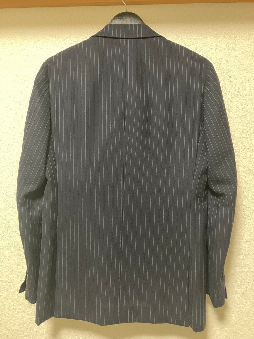 BEAMS F HIELD ピンストライプ3ボタンスーツ　46 ネイビー