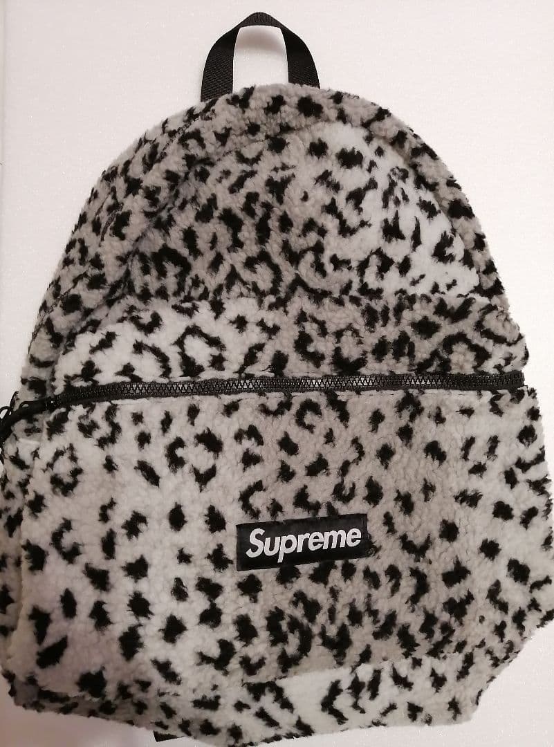シュプリーム バックパック レオパード ヒョウ柄 リュック ホワイト