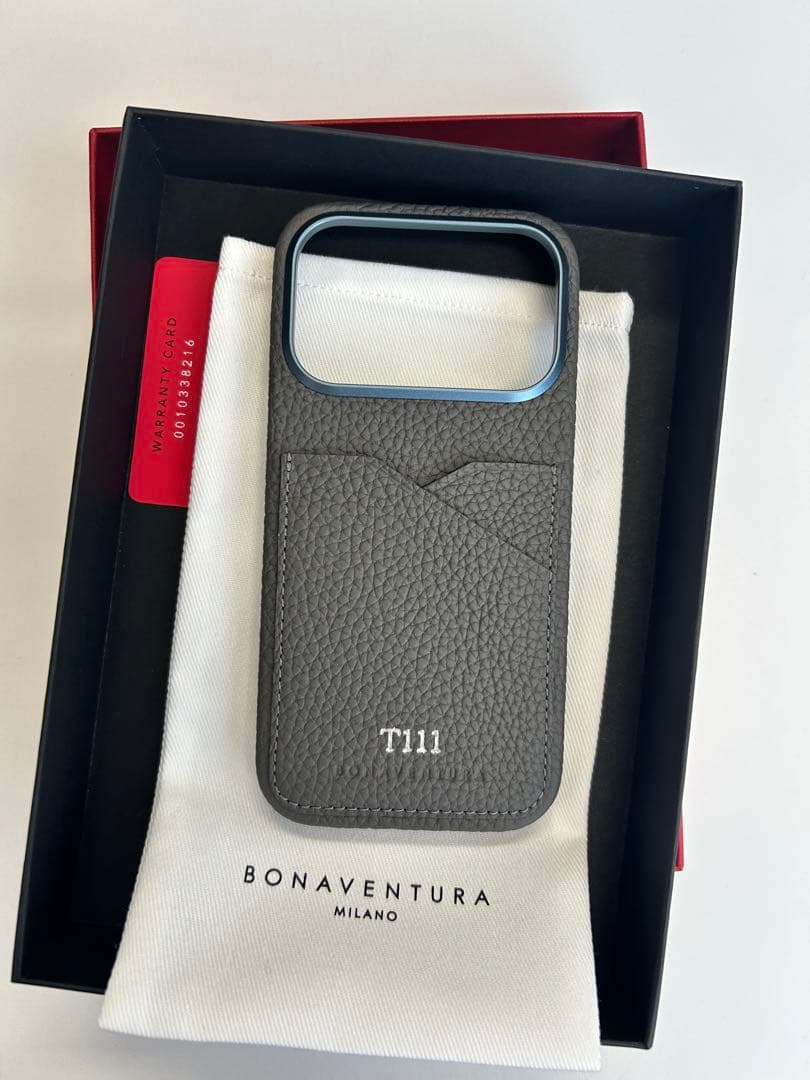 Bonaventura レザー iPhone17proケースグレー