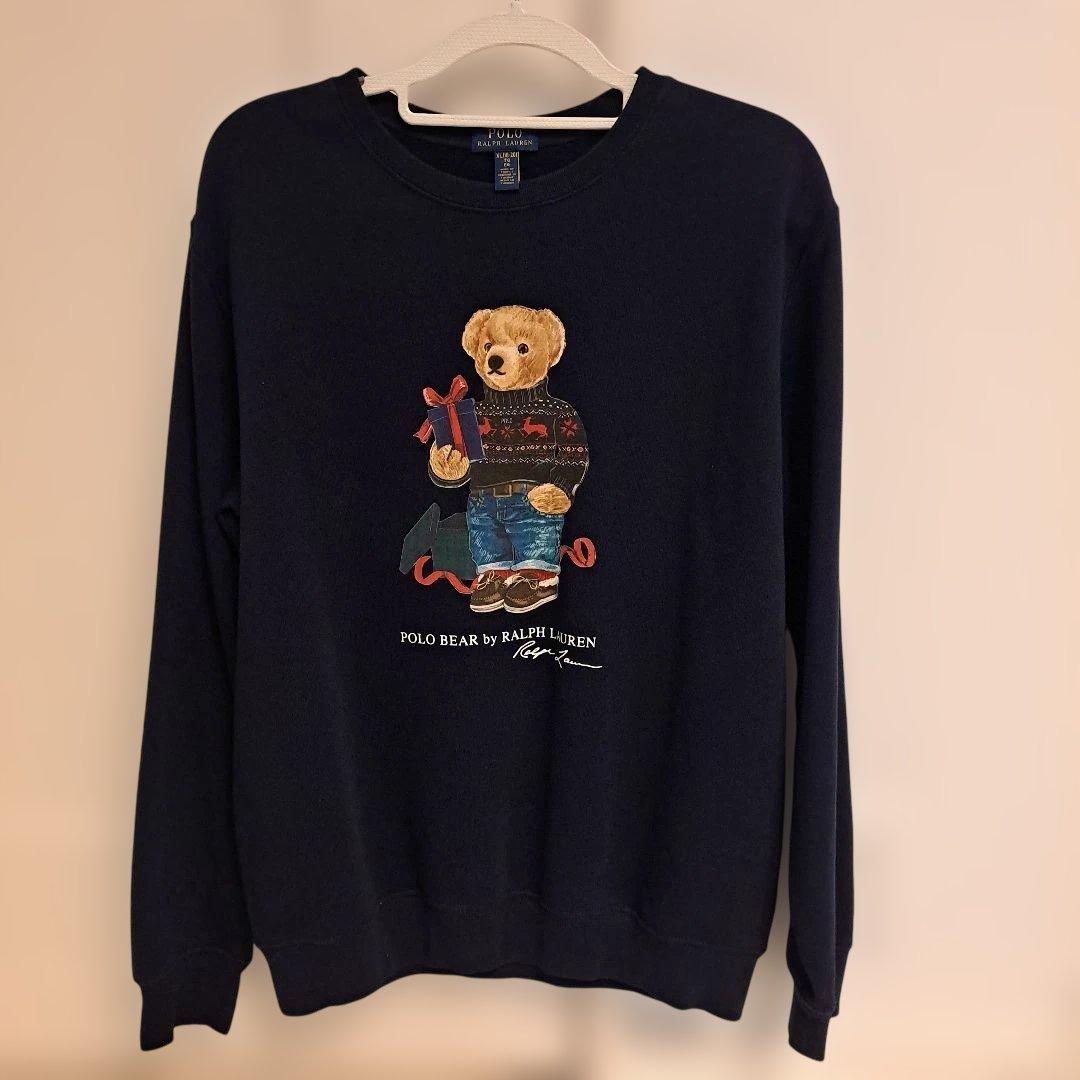 ポロベア ギフト プリント スウェット トレーナー クルーネック　裏起毛