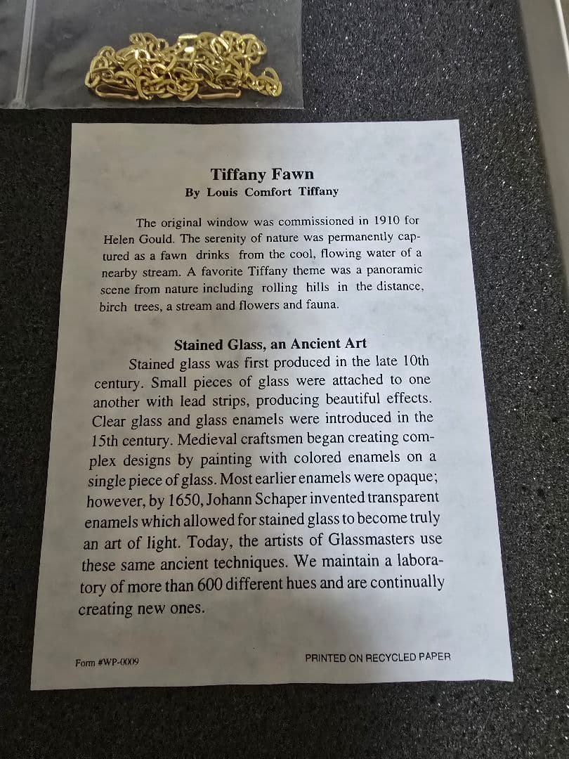 glassmastrs Tiffany Fawn ステンドグラスアート