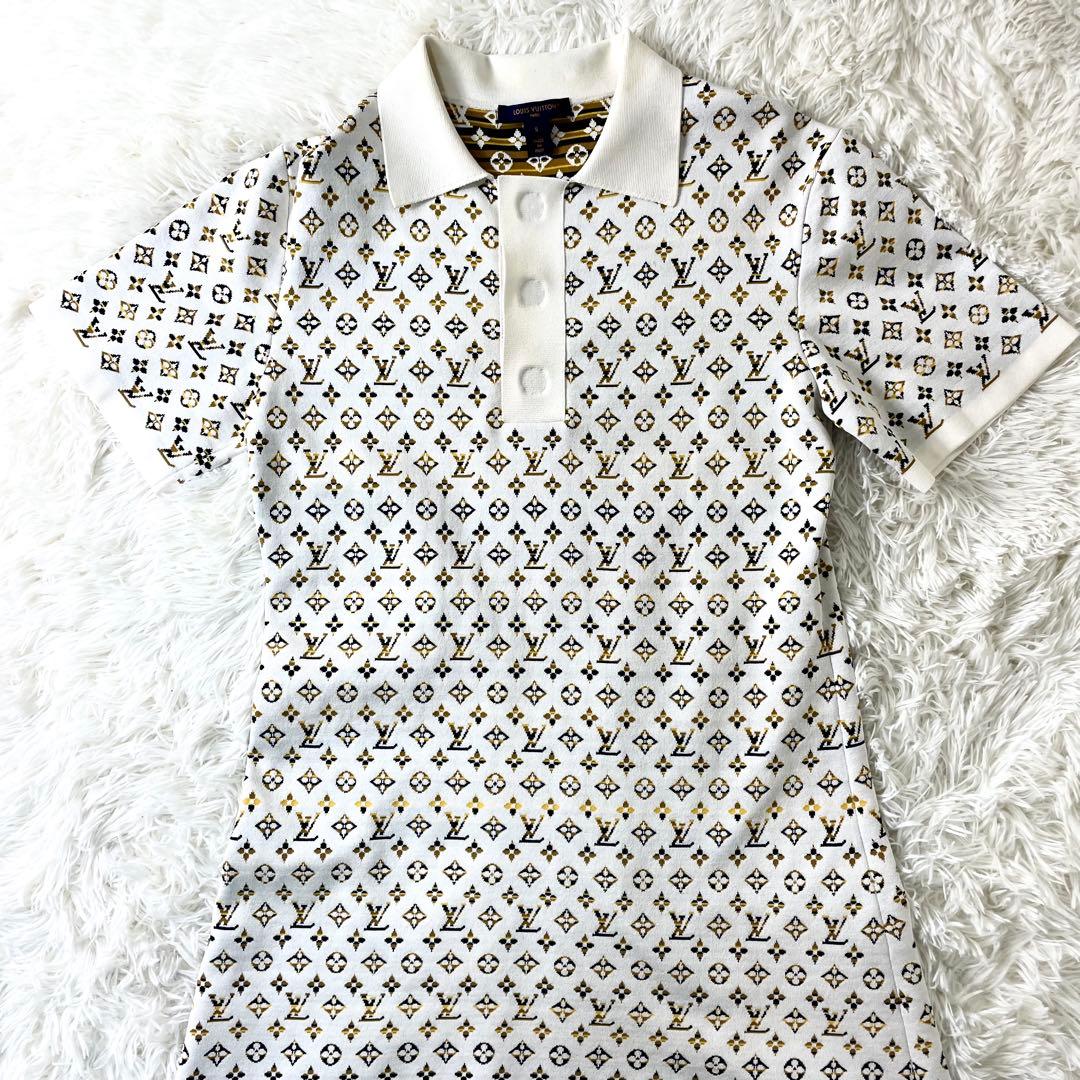 ルイヴィトン パイソンエフェクトモノグラムジャカード ポロドレス ワンピース