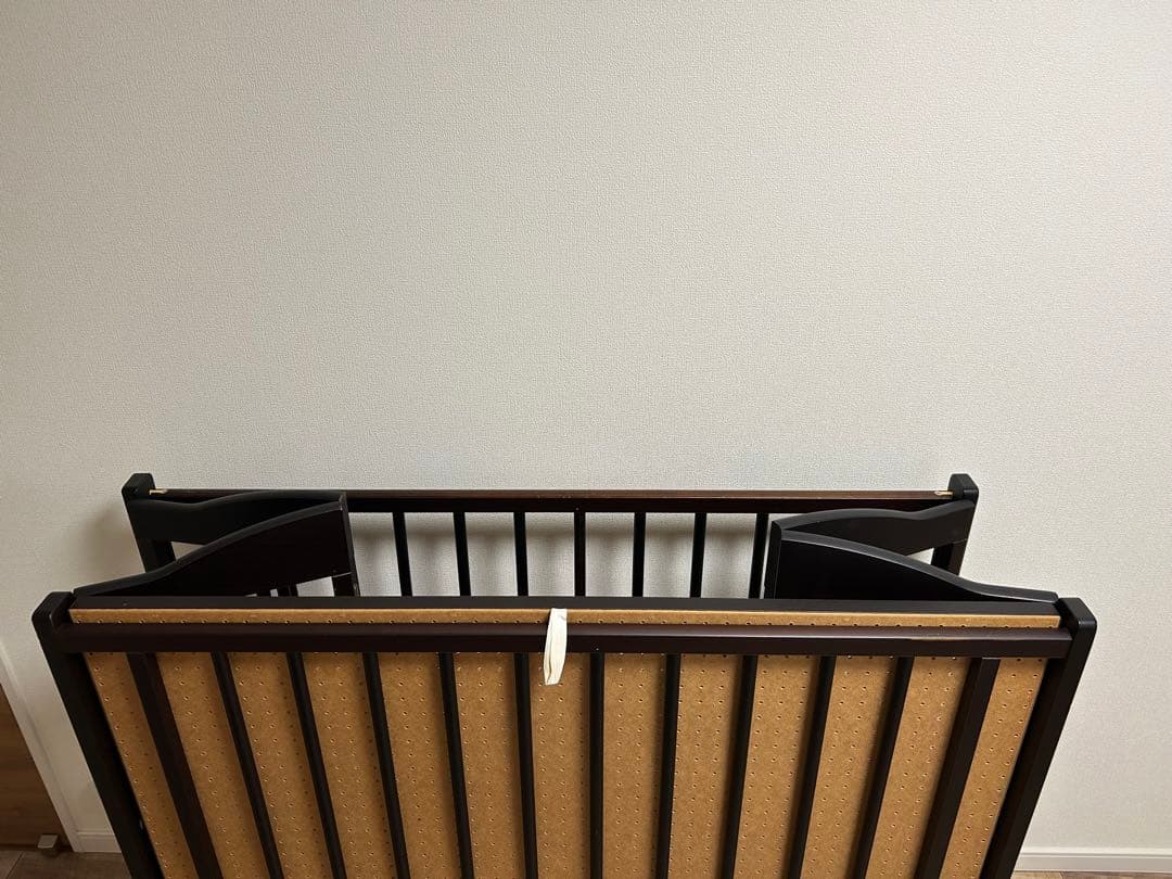 ベビーベッド 120×70 標準サイズ　折りたたみ　折り畳み　ダークブラウン