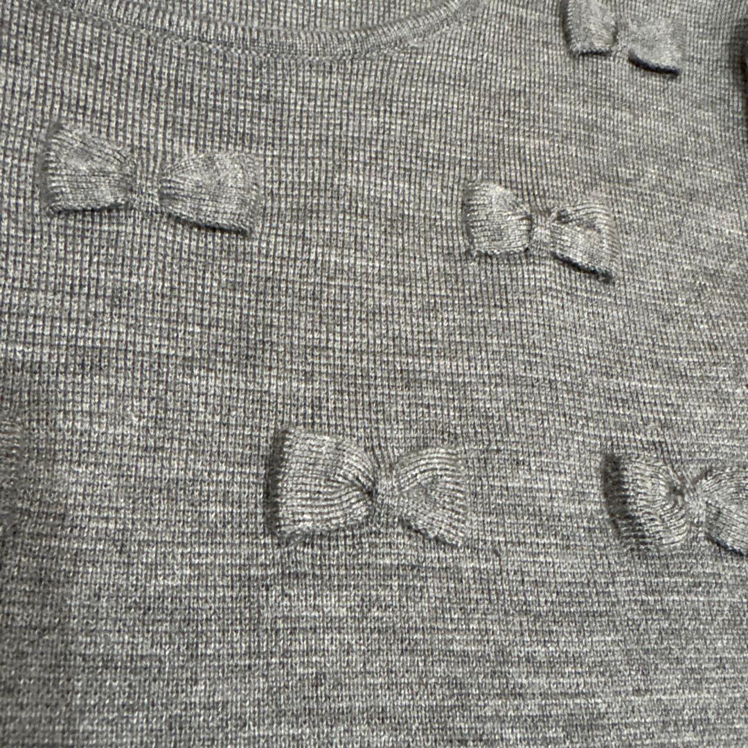 M'S GRACY グレー リボンニットワンピース 38 秋冬物