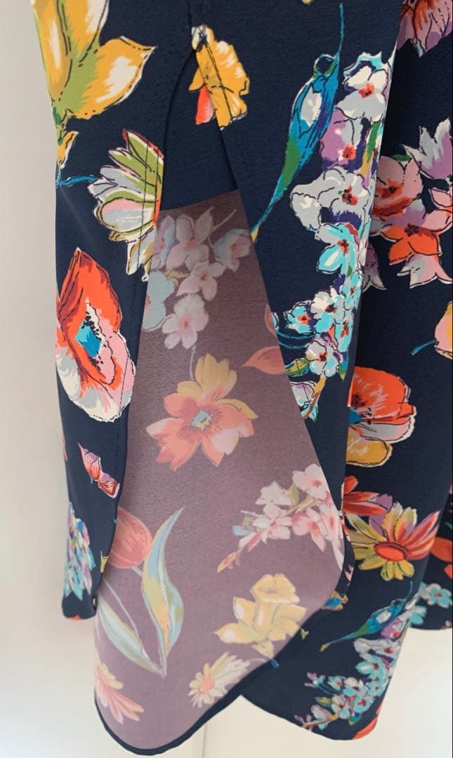 VERMEIL par iena フラワープリント バンドカラーシャツワンピース