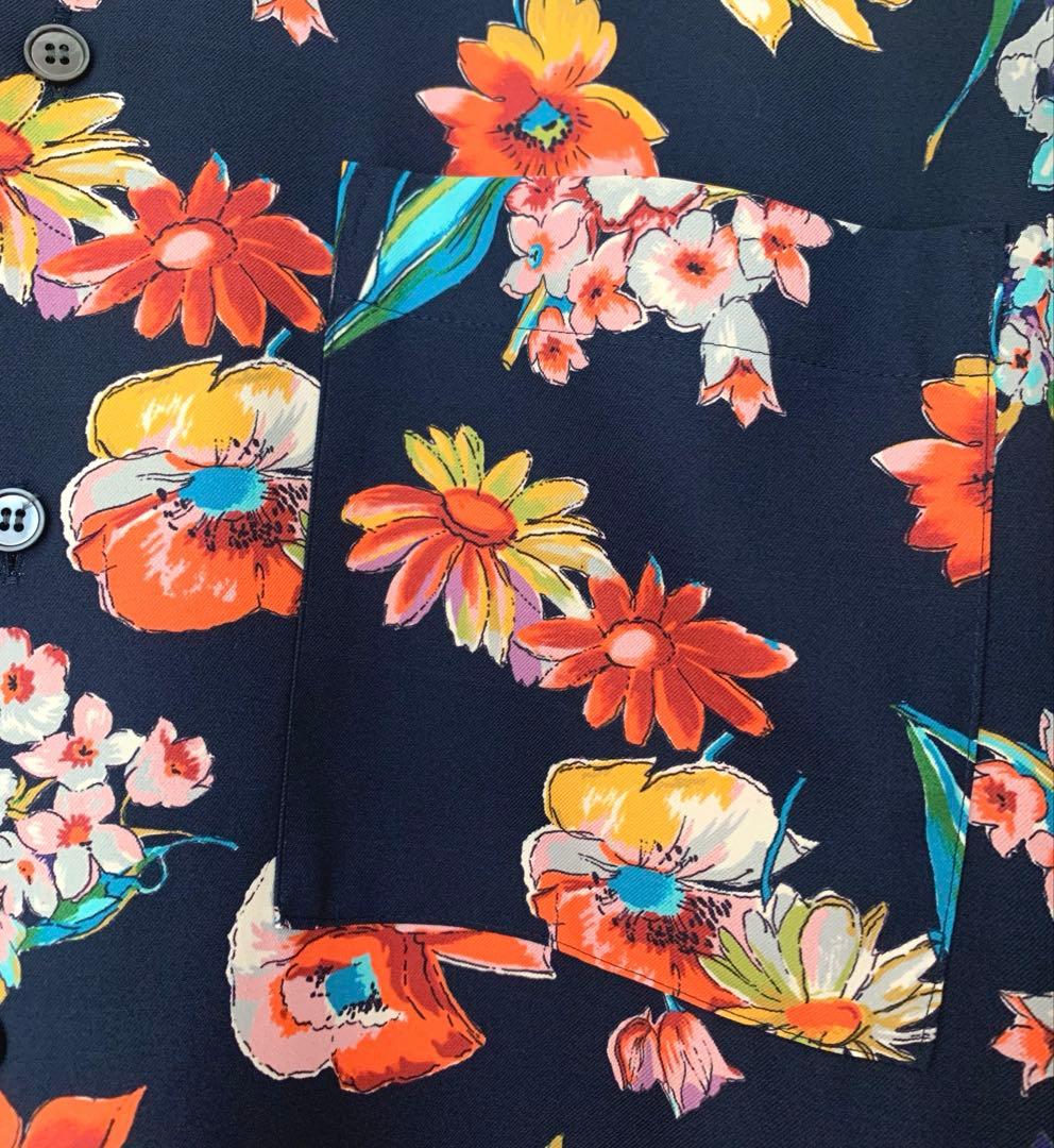 VERMEIL par iena フラワープリント バンドカラーシャツワンピース