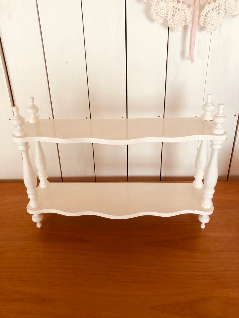 フランス　アンティーク　ナポレオンシェルフ　小さめ　ホワイト　シェルフ