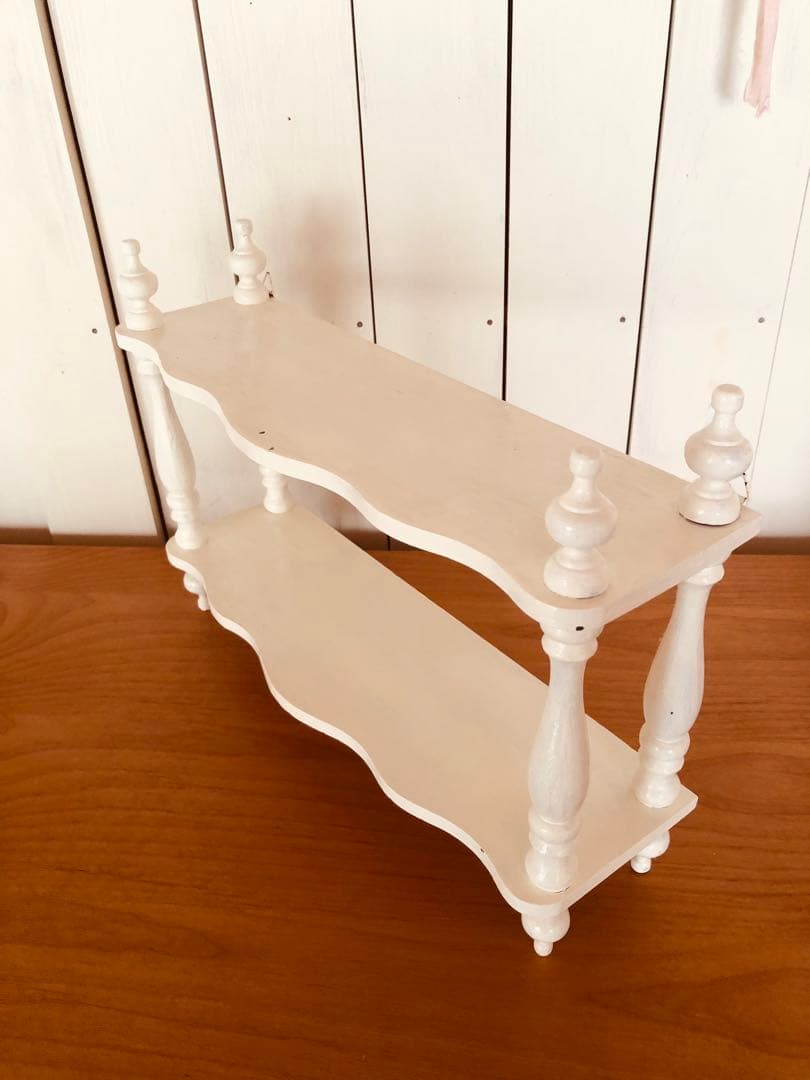 フランス　アンティーク　ナポレオンシェルフ　小さめ　ホワイト　シェルフ