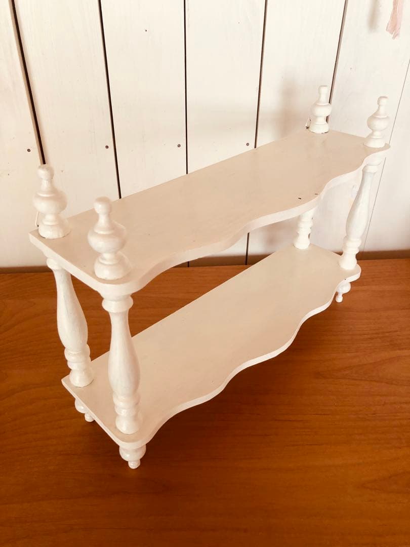 フランス　アンティーク　ナポレオンシェルフ　小さめ　ホワイト　シェルフ