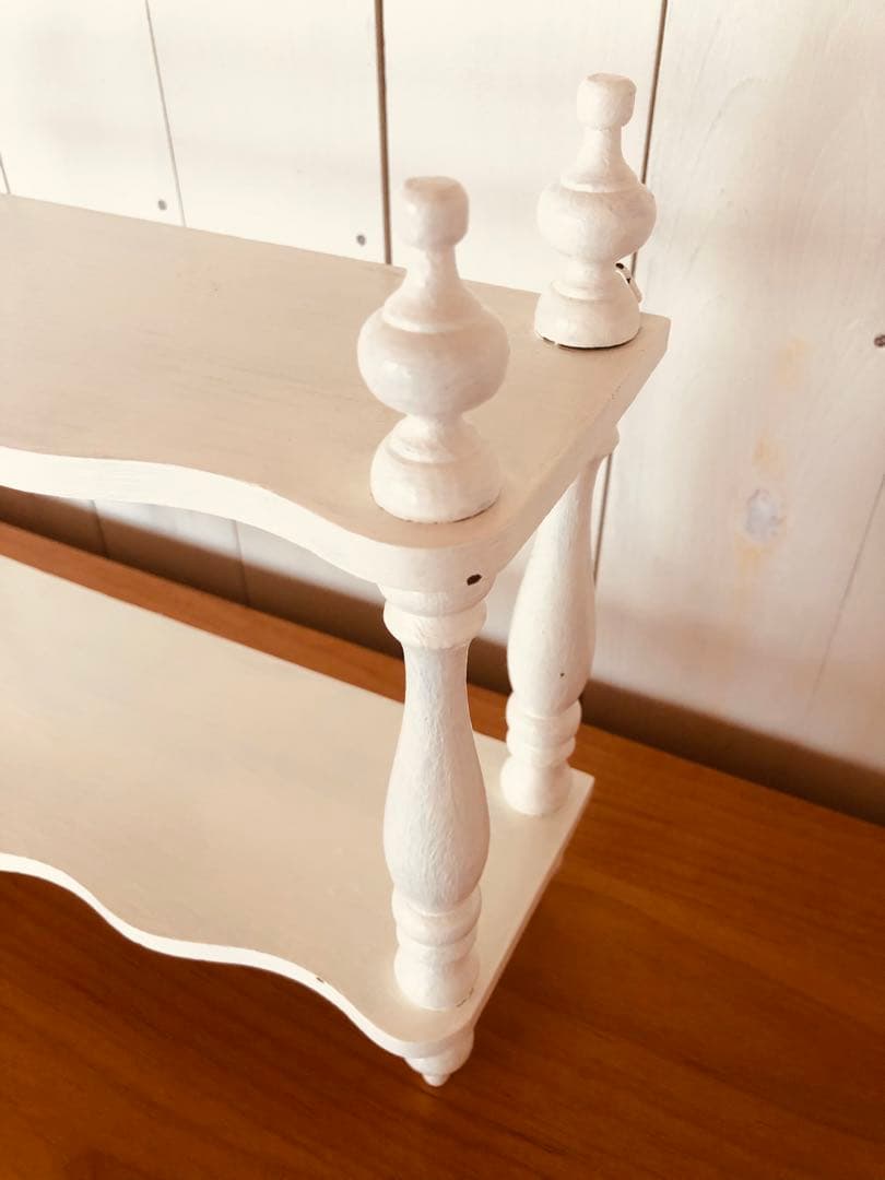 フランス　アンティーク　ナポレオンシェルフ　小さめ　ホワイト　シェルフ