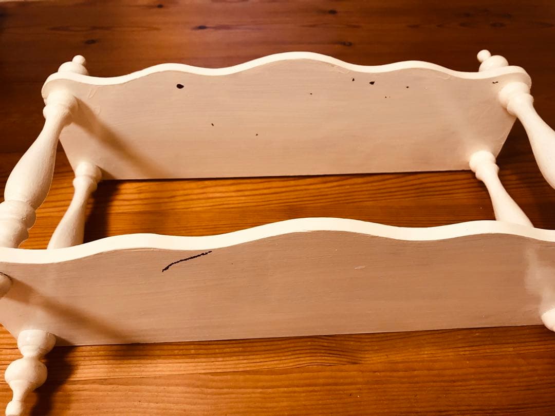 フランス　アンティーク　ナポレオンシェルフ　小さめ　ホワイト　シェルフ