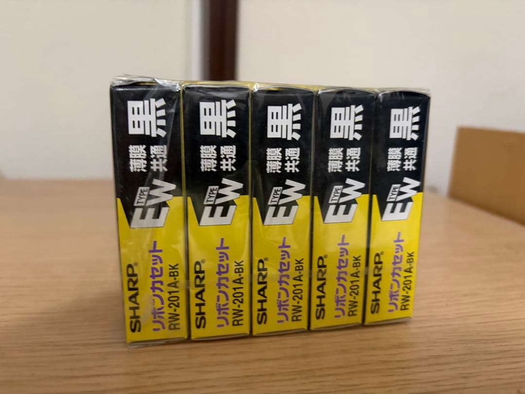 SHARP EWタイプリボンカセット 黒 170m RW-201A-BK 5個
