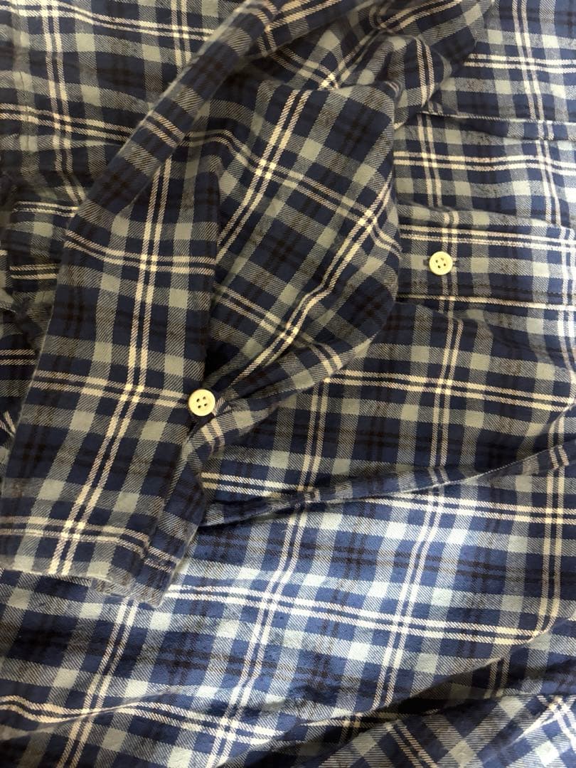 acne studios HOODED SHIRT ブルー アクネ チェック