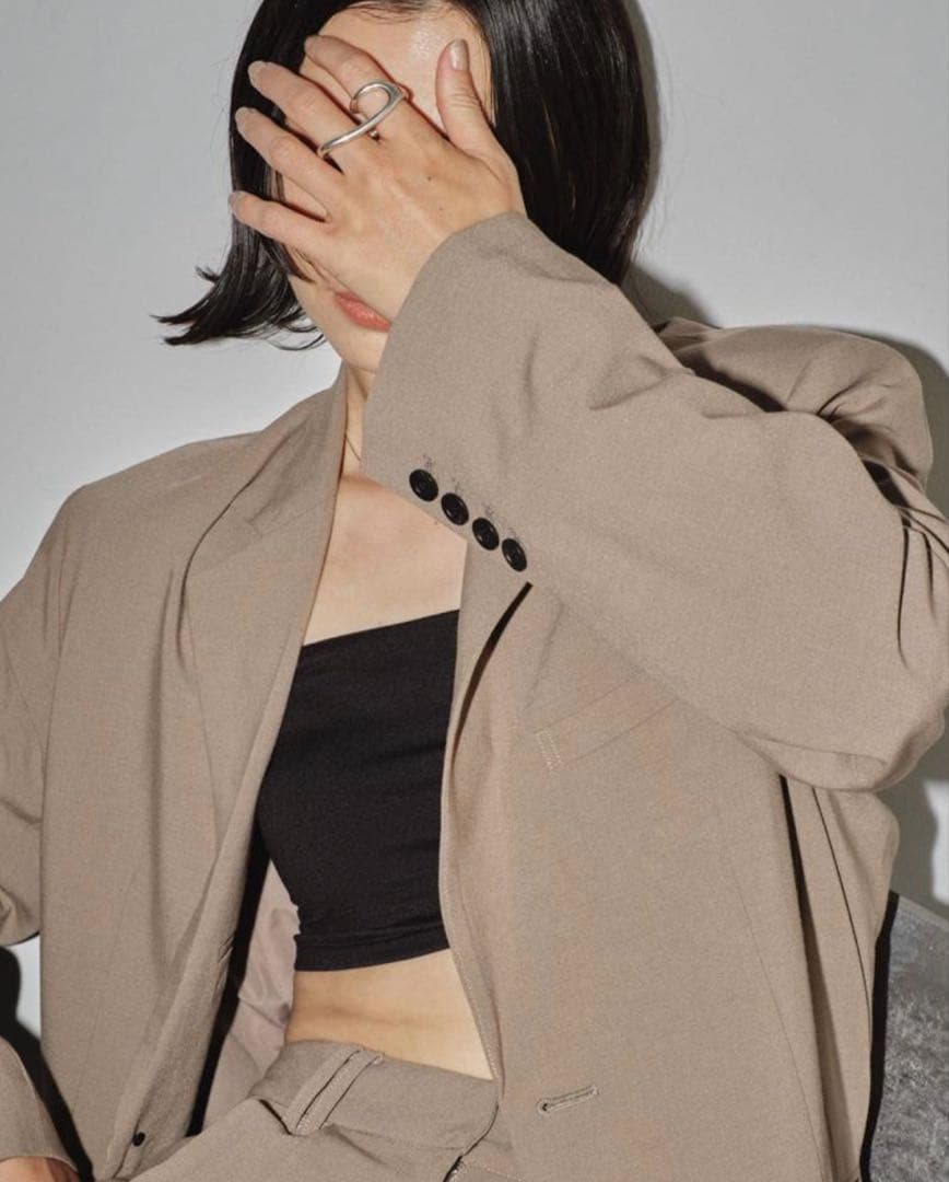 美品 Todayful Heather Over Jacket グレージュ38