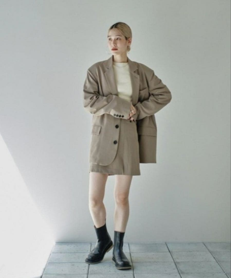 美品 Todayful Heather Over Jacket グレージュ38