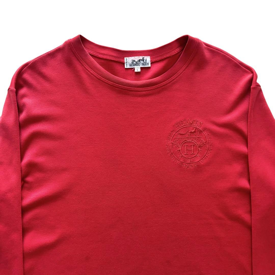 HEBO様Hermes エルメス　ロゴロンT ロゴ刺繍　胸ロゴ　レディース