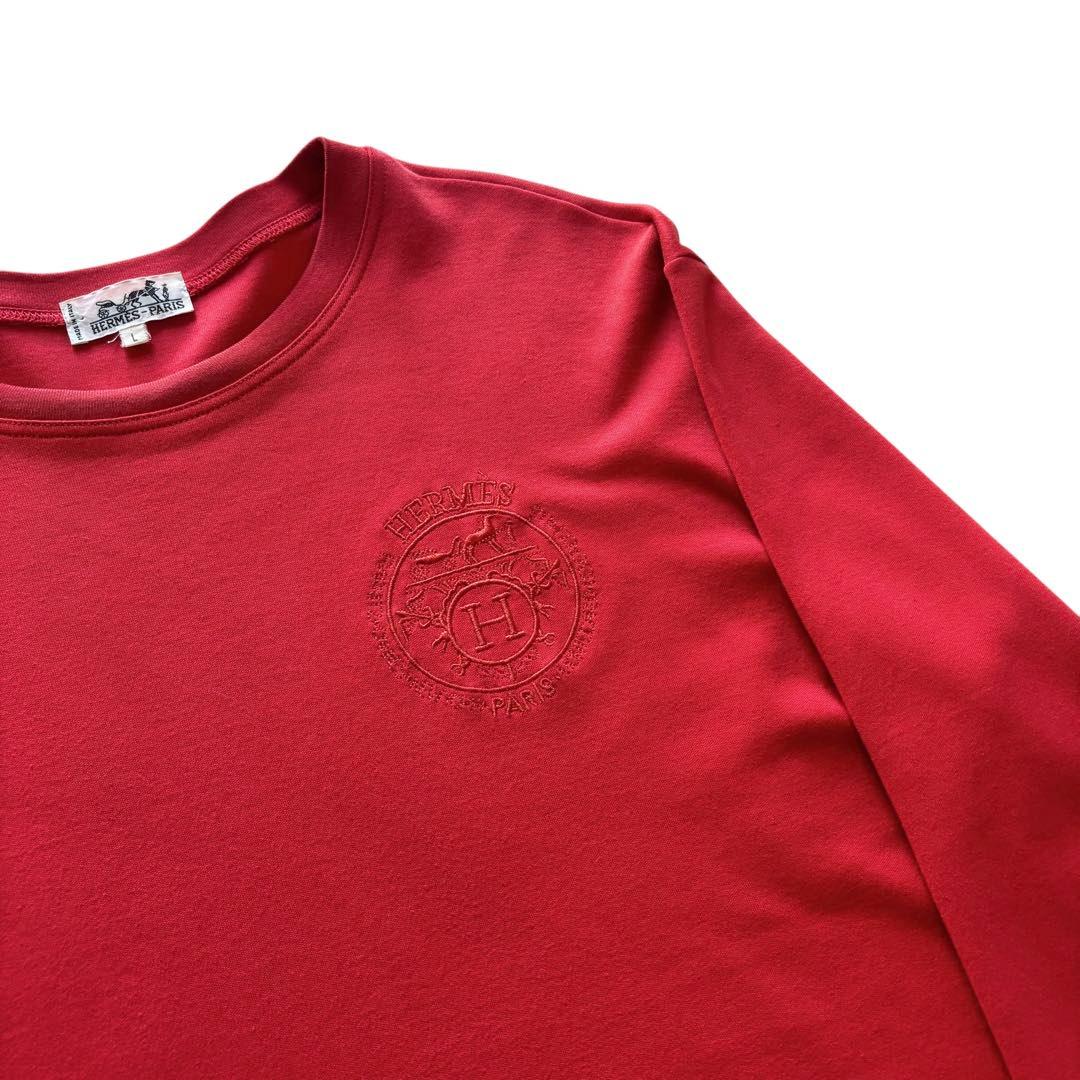 HEBO様Hermes エルメス　ロゴロンT ロゴ刺繍　胸ロゴ　レディース
