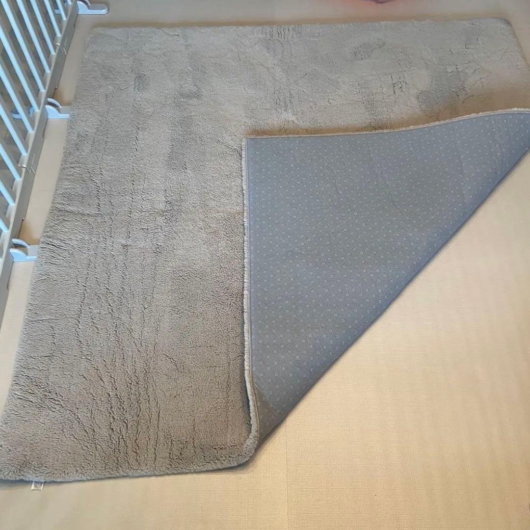 Francfranc 低反発 ミーティス ラグ L ライトグレー 正方形