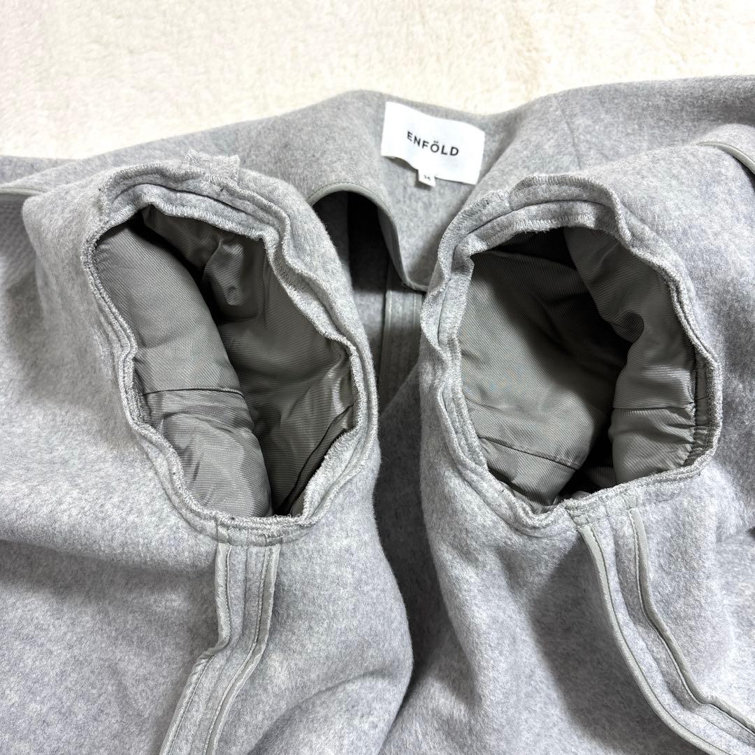 美品✨エンフォルド　カシミヤ混　ラムウール　ストールコート　変形　ダブルフェイス