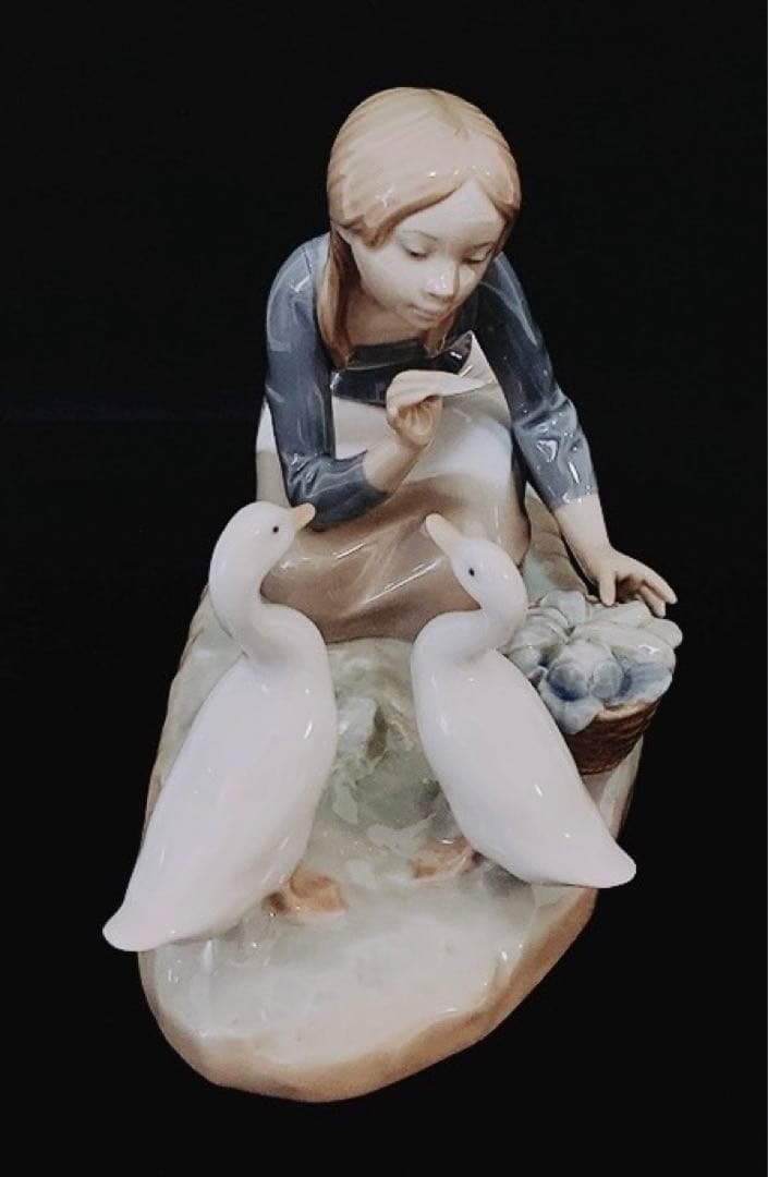 【極美品】LLADRO オールドリヤドロ 「お食事の時間」1973年製