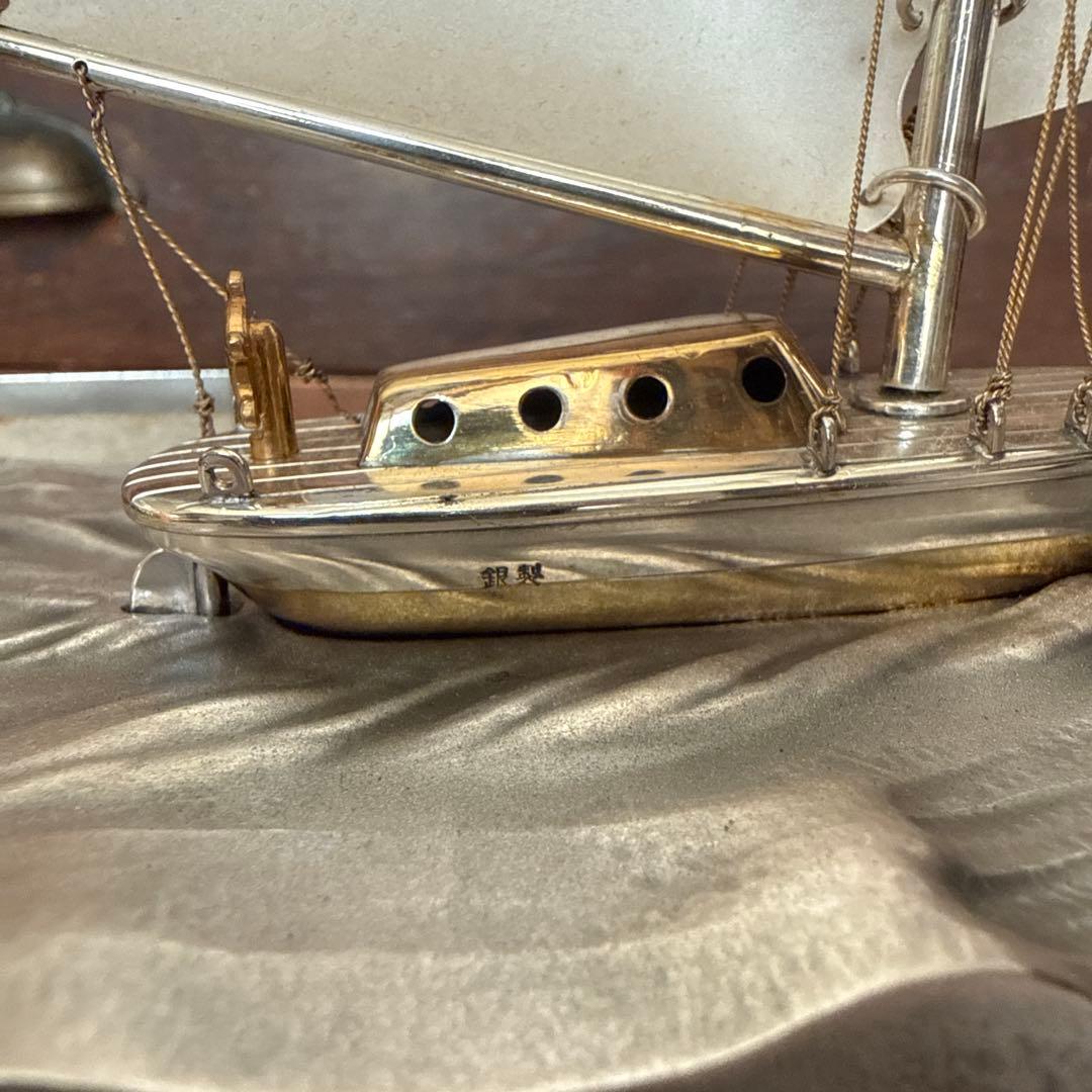 銀製品 ヨット 航海船 帆船 縁起物 工芸品 置物