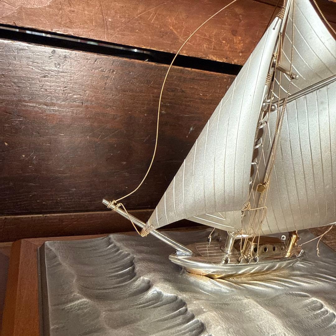 銀製品 ヨット 航海船 帆船 縁起物 工芸品 置物