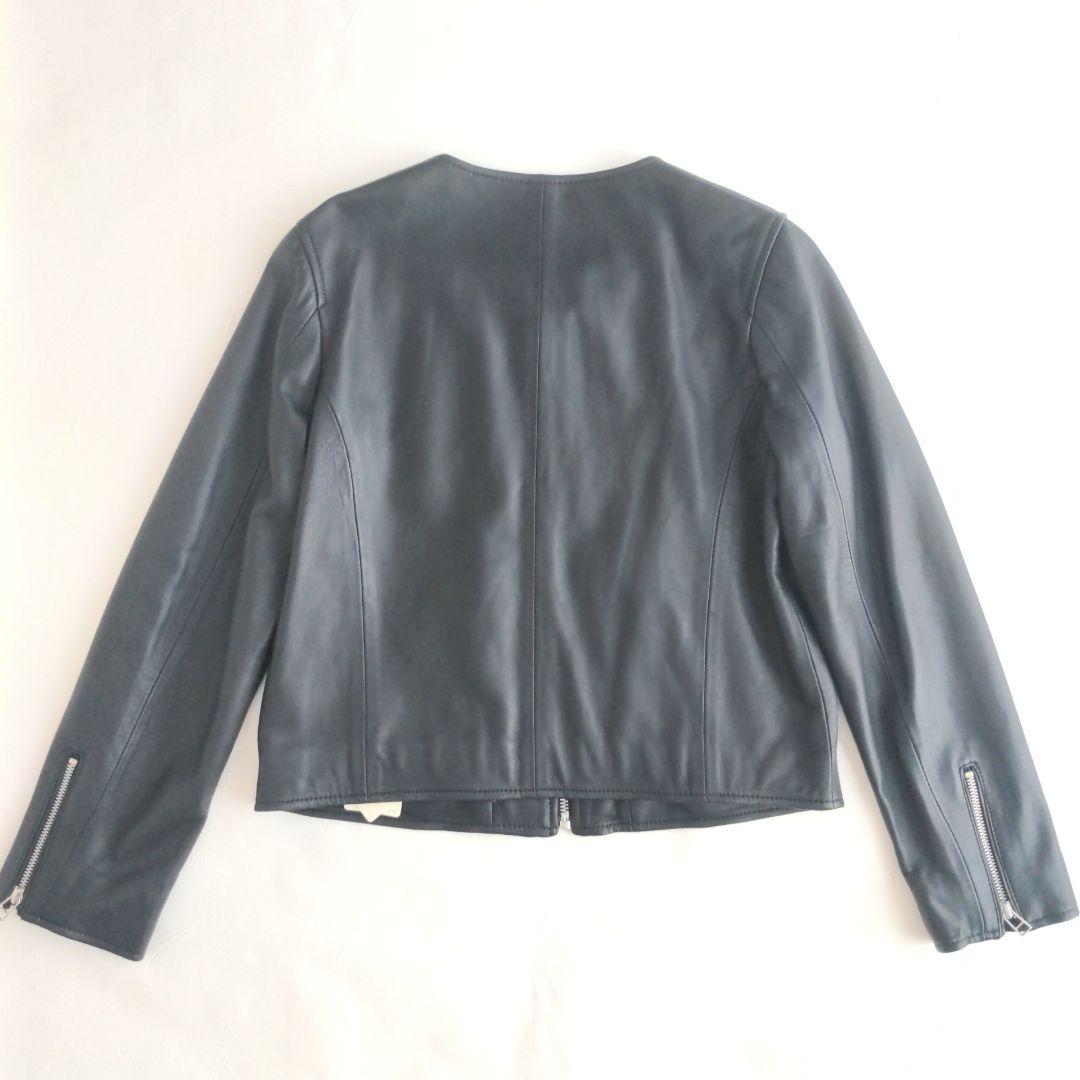 【新品】Ray BEAMS ラムレザー 羊革 ノーカラー ライダースジャケット