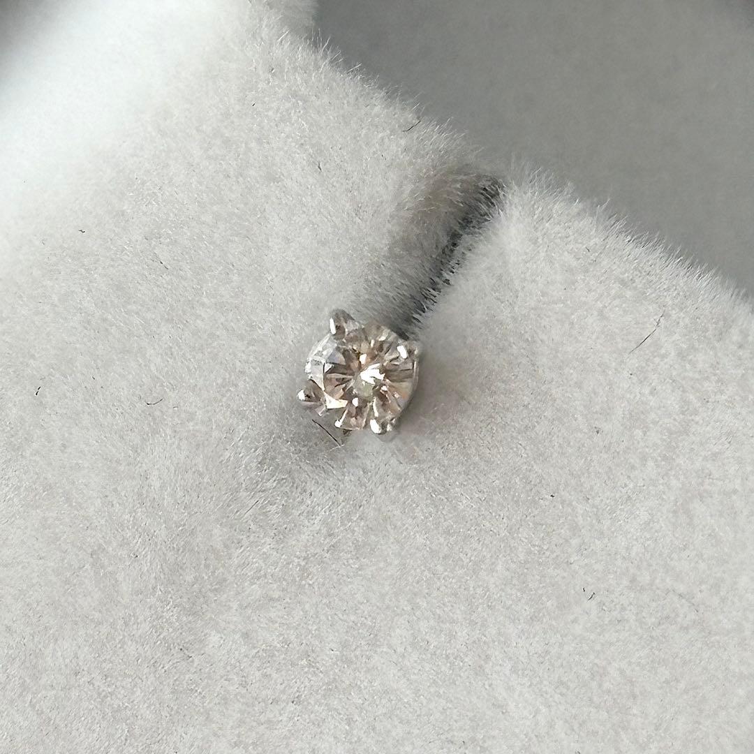 376【ポンテヴェキオ】Pt900 ダイヤモンド　0.10ct ピアス　片方