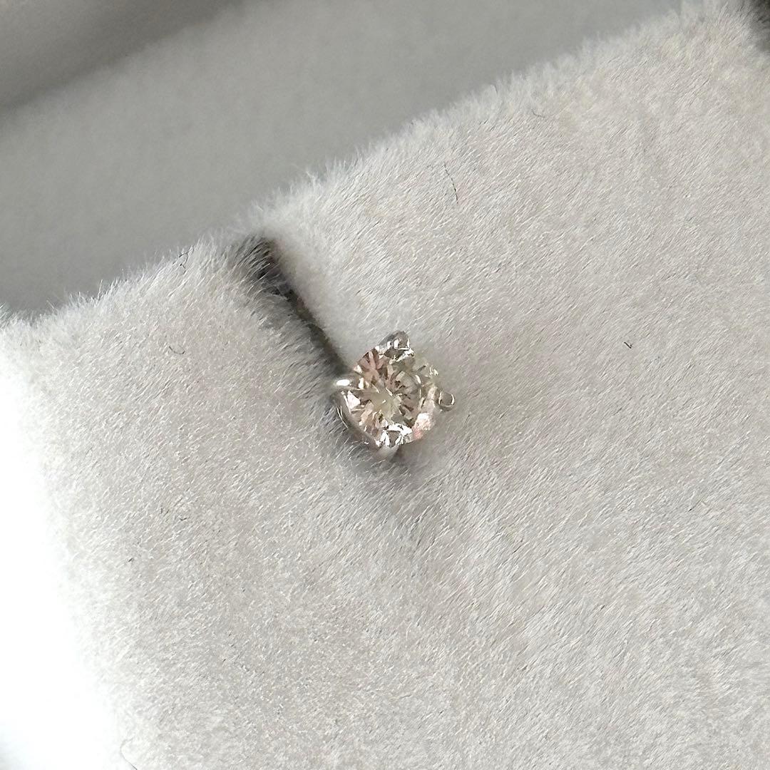 376【ポンテヴェキオ】Pt900 ダイヤモンド　0.10ct ピアス　片方