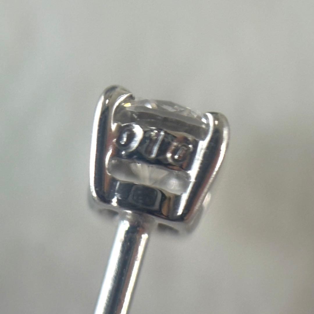 376【ポンテヴェキオ】Pt900 ダイヤモンド　0.10ct ピアス　片方