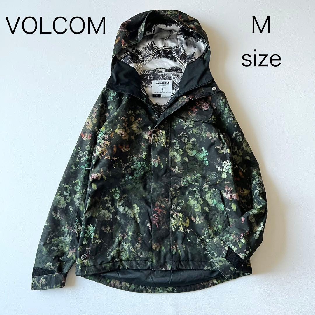 3237【美品】ボルコム　ジャケット ゴアテックス 総柄 花柄　レディース 緑