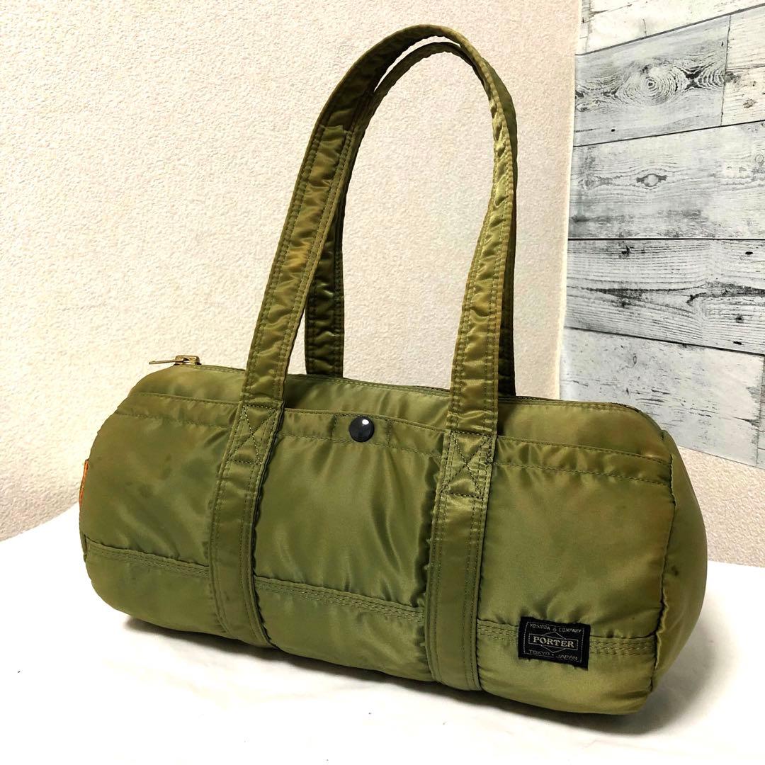 人気✨美品 ポーター タンカー ダッフル ドラム ミニボストンバッグL セージ